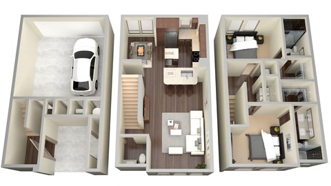 Floor plan for 2 beds, 2 baths, 1449 sqft